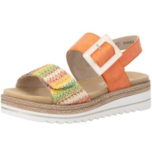 Remonte Sandales compensées pour femme D0Q62, orange, 38 EU - Publicité Remonte Sandales compensées pour femme D0Q62, orange, 38 EU - Publicité