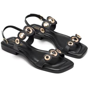 GIOSEPPO Femme Siren Sandale Plate, Noir, 35 EU - Publicité GIOSEPPO Femme Siren Sandale Plate, Noir, 35 EU - Publicité