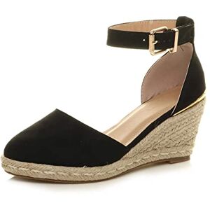 Ajvani Femmes talon compensé moyen espadrille sangle de cheville sandales à plateforme pointure 4 37 - Publicité Ajvani Femmes talon compensé moyen espadrille sangle de cheville sandales à plateforme pointure 4 37 - Publicité