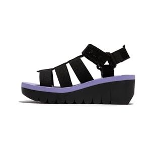 Fly London Women's YOJI198FLY Sandal, Black/black/violet, 37 - Publicité Fly London Women's YOJI198FLY Sandal, Black/black/violet, 37 - Publicité