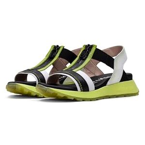 Hispanitas Sandales Maui en cuir véritable pour femme en noir/blanc/vert avec fermeture éclair., Noir , 41 EU - Publicité Hispanitas Sandales Maui en cuir véritable pour femme en noir/blanc/vert avec fermeture éclair., Noir , 41 EU - Publicité