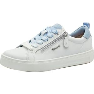 Tamaris Comfort Baskets Femme Plates avec Fermeture éclair Loisirs, White/Blue, 36 EU - Publicité Tamaris Comfort Baskets Femme Plates avec Fermeture éclair Loisirs, White/Blue, 36 EU - Publicité