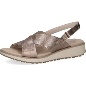 CAPRICE Sandales plates femme en cuir avec fermeture à scratch, Beige (Taupe Metallic), 38 EU - Publicité CAPRICE Sandales plates femme en cuir avec fermeture à scratch, Beige (Taupe Metallic), 38 EU - Publicité