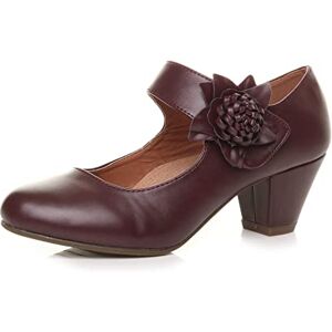Ajvani Femmes Talon Moyen Large Babies doublé Confort Escarpin Chaussures Taille 8 41 - Publicité Ajvani Femmes Talon Moyen Large Babies doublé Confort Escarpin Chaussures Taille 8 41 - Publicité