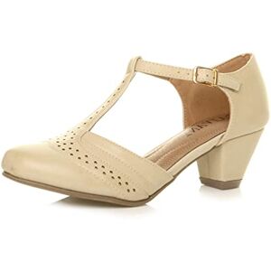 Ajvani Femmes Talon Moyen découper Chaussures Richelieu Escarpins Pointure 5 Beige Mat 38 EU - Publicité Ajvani Femmes Talon Moyen découper Chaussures Richelieu Escarpins Pointure 5 Beige Mat 38 EU - Publicité