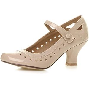 Ajvani Chaussures Escarpins Babies Classique cœur découpée Femmes Petit Talon Taille, Chair Vernis, 41 EU - Publicité Ajvani Chaussures Escarpins Babies Classique cœur découpée Femmes Petit Talon Taille, Chair Vernis, 41 EU - Publicité
