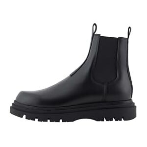 Armani Exchange Bottines pour homme, semelle épaisse, logo estampé, en cuir véritable, Noir, 42 EU - Publicité Armani Exchange Bottines pour homme, semelle épaisse, logo estampé, en cuir véritable, Noir, 42 EU - Publicité