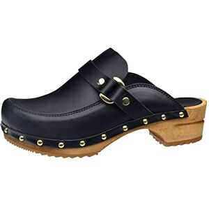 Sanita Lillen Sabots Ouverts Produit Original Fabriqué à la Main pour Femme Sabots en Cuir avec Semelle en Bois Semelle Durable Noir 40 EU - Publicité Sanita Lillen Sabots Ouverts Produit Original Fabriqué à la Main pour Femme Sabots en Cuir avec Semelle en Bois Semelle Durable Noir 40 EU - Publicité