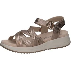 CAPRICE Sandales plates femme en cuir Loisirs, Beige (Taupe Metallic), 42 EU - Publicité CAPRICE Sandales plates femme en cuir Loisirs, Beige (Taupe Metallic), 42 EU - Publicité