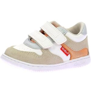 Kickers KICKMOTION,Sneakers Bas Bebe Blanc Or Bleu Corail, 20 EU - Publicité Kickers KICKMOTION,Sneakers Bas Bebe Blanc Or Bleu Corail, 20 EU - Publicité