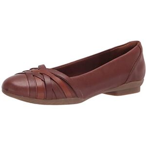 Clarks Women's Sara Clover Ballet Flat, Mahogany Leather Combi, 7 Wide - Publicité Clarks Women's Sara Clover Ballet Flat, Mahogany Leather Combi, 7 Wide - Publicité