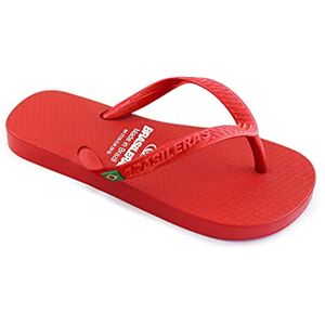 BRASILERAS Tongs Homme Femme Antidérapantes Confortables Chaussures de Plage/Piscine/urbaines Rouge 29/30 EU - Publicité BRASILERAS Tongs Homme Femme Antidérapantes Confortables Chaussures de Plage/Piscine/urbaines Rouge 29/30 EU - Publicité