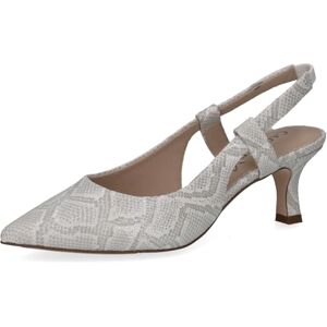 CAPRICE Escarpins Slingback Femme en Cuir Bout Pointu, Gris (White Reptile), 36 EU - Publicité CAPRICE Escarpins Slingback Femme en Cuir Bout Pointu, Gris (White Reptile), 36 EU - Publicité