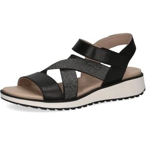 CAPRICE Sandales Femme Plates en Cuir pailletées, Noir (Black Nappa), 37 EU - Publicité CAPRICE Sandales Femme Plates en Cuir pailletées, Noir (Black Nappa), 37 EU - Publicité