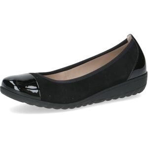 CAPRICE Ballerines Femme en Cuir à Talon compensé, Noir (Black Sue Comb), 37 EU - Publicité CAPRICE Ballerines Femme en Cuir à Talon compensé, Noir (Black Sue Comb), 37 EU - Publicité
