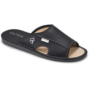 ESTRO Chaussons Hommes Pantoufle Chausson Homme Cuir Mules Pantoufles Semelle Inoubliable (43 EU, Noir) - Publicité ESTRO Chaussons Hommes Pantoufle Chausson Homme Cuir Mules Pantoufles Semelle Inoubliable (43 EU, Noir) - Publicité