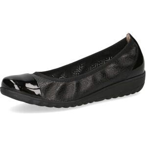 CAPRICE Ballerines Femme en Cuir Bout Rond, Noir (Black Comb), 36 EU - Publicité CAPRICE Ballerines Femme en Cuir Bout Rond, Noir (Black Comb), 36 EU - Publicité