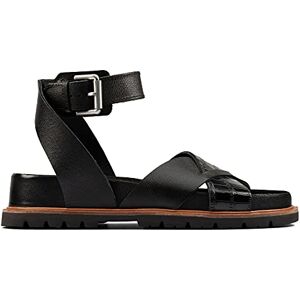 Clarks Femme Orianna Cross' Sandale, Black Combi Leather, 37 EU - Publicité Clarks Femme Orianna Cross' Sandale, Black Combi Leather, 37 EU - Publicité