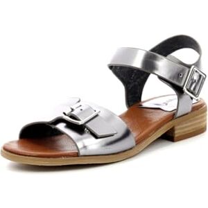 Kickers Bucidi, Sandales Femme, Argent Foncé, 38 - Publicité Kickers Bucidi, Sandales Femme, Argent Foncé, 38 - Publicité