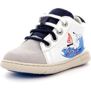 Kickers Kickblace, Bottillons Garçon, Blanc Wave, 24 - Publicité Kickers Kickblace, Bottillons Garçon, Blanc Wave, 24 - Publicité
