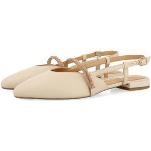 GIOSEPPO BALLERINES EN CUIR SANS TALON OFF-WHITE AVEC DÉTAIL DE BRIDE ORNÉE DE STRASS POUR FEMME GODRANO - Publicité GIOSEPPO BALLERINES EN CUIR SANS TALON OFF-WHITE AVEC DÉTAIL DE BRIDE ORNÉE DE STRASS POUR FEMME GODRANO - Publicité