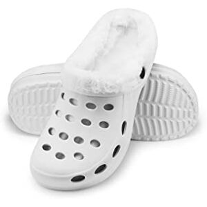 ESTRO Chaussons Femme Hiver Chaud Sabot Fourré Homme Sabot Jardin Fourre Chaussons Homme Hiver Chaud (38, Blanc) - Publicité ESTRO Chaussons Femme Hiver Chaud Sabot Fourré Homme Sabot Jardin Fourre Chaussons Homme Hiver Chaud (38, Blanc) - Publicité