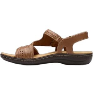 Clarks Sandales décontractées pour femme, Marron clair/cuir, 38 EU - Publicité Clarks Sandales décontractées pour femme, Marron clair/cuir, 38 EU - Publicité