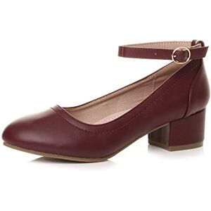 Ajvani Femmes Talon carré mi-Bas Sangle de Cheville Travail Chaussures de Confort Pointure 7 40 - Publicité Ajvani Femmes Talon carré mi-Bas Sangle de Cheville Travail Chaussures de Confort Pointure 7 40 - Publicité