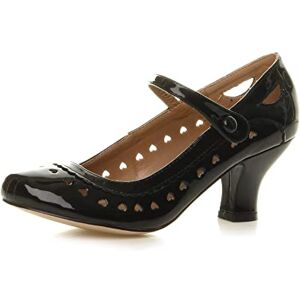 Ajvani Chaussures Escarpins Babies Classique cœur découpée Femmes Petit Talon Taille, Noir Vernis, 40 EU - Publicité Ajvani Chaussures Escarpins Babies Classique cœur découpée Femmes Petit Talon Taille, Noir Vernis, 40 EU - Publicité
