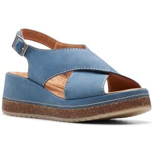 Clarks Sandales Kassanda Step pour femme, Nubuck bleu, 42 EU - Publicité Clarks Sandales Kassanda Step pour femme, Nubuck bleu, 42 EU - Publicité
