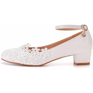 QWWQYDY Chaussure Mariage Femme Escarpins Blancs en Dentelle for Femmes, Plateforme, Talons Hauts De 3 Cm, Bride À La Cheville, Chaussures De Bureau, De Soirée, De Danse Et De Mariage(39) - Publicité QWWQYDY Chaussure Mariage Femme Escarpins Blancs en Dentelle for Femmes, Plateforme, Talons Hauts De 3 Cm, Bride À La Cheville, Chaussures De Bureau, De Soirée, De Danse Et De Mariage(39) - Publicité