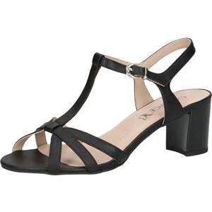 CAPRICE Sandales à talon femme en cuir à talon bloc, Noir (Black Nappa), 37 EU - Publicité CAPRICE Sandales à talon femme en cuir à talon bloc, Noir (Black Nappa), 37 EU - Publicité
