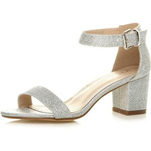 Ajvani Femmes Talon Moyen Bout Ouvert Sandales à lanières ,Argent Paillettes,36 EU - Publicité Ajvani Femmes Talon Moyen Bout Ouvert Sandales à lanières ,Argent Paillettes,36 EU - Publicité