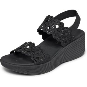Skechers Sandales compensées Parallel Lite-Sassy DayZ 2.0 pour femme, noir/noir, 11 - Publicité Skechers Sandales compensées Parallel Lite-Sassy DayZ 2.0 pour femme, noir/noir, 11 - Publicité