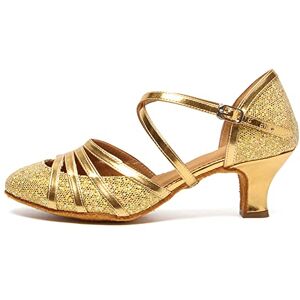 HROYL Chaussures de Danse Latine Femme Salsa Bachata Paillettes Bout Fermé Chaussures Danse Tango de Salon FT053 Or 37.5 EU - Publicité HROYL Chaussures de Danse Latine Femme Salsa Bachata Paillettes Bout Fermé Chaussures Danse Tango de Salon FT053 Or 37.5 EU - Publicité