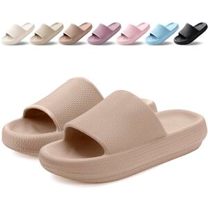 BAXIWUY Claquettes Femme Chaussons Hommes Pantoufles de Douche Antidérapant Léger Semelle Épaisse Amorti Soft Tongs Sandales Confortable Piscine Plage Maison Sliders Marron, 39-40 EU - Publicité BAXIWUY Claquettes Femme Chaussons Hommes Pantoufles de Douche Antidérapant Léger Semelle Épaisse Amorti Soft Tongs Sandales Confortable Piscine Plage Maison Sliders Marron, 39-40 EU - Publicité