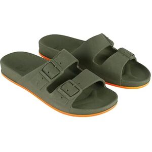 CACATOES Sandales plates Adulte BRASILIA Claquettes confortables et antidérapantes Kaki et Orange Fluo 4 - Publicité CACATOES Sandales plates Adulte BRASILIA Claquettes confortables et antidérapantes Kaki et Orange Fluo 4 - Publicité