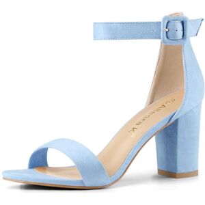 Allegra K Sandales à bout ouvert et talon haut épais avec bride de cheville à boucle pour femme, bleu ciel, 42 EU - Publicité Allegra K Sandales à bout ouvert et talon haut épais avec bride de cheville à boucle pour femme, bleu ciel, 42 EU - Publicité