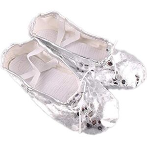Bongles 1 Paire De Chaussures De Ballet d'argent Yoga en Cuir Chaussures De Danse du Ventre Chaussons Split-Sole Gymnastique Chaussures Plates pour Femmes Filles (Taille 38) - Publicité Bongles 1 Paire De Chaussures De Ballet d'argent Yoga en Cuir Chaussures De Danse du Ventre Chaussons Split-Sole Gymnastique Chaussures Plates pour Femmes Filles (Taille 38) - Publicité