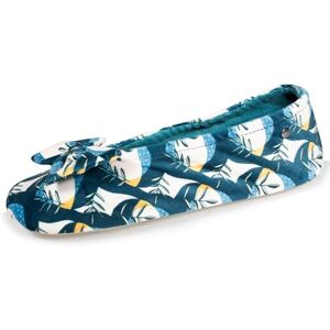 Isotoner Chaussons pantoufles Ballerines femme grand nœud et semelle en cuir, 37/38 EU, tropical - Publicité Isotoner Chaussons pantoufles Ballerines femme grand nœud et semelle en cuir, 37/38 EU, tropical - Publicité