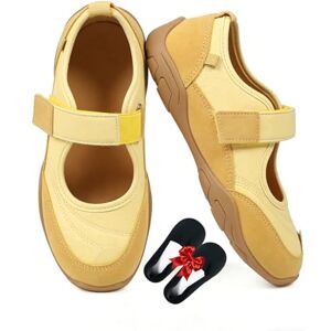 Hxprnoetxy Chaussures de marche confortables Mary Jane pour femme, sangle réglable, chaussures de marche souples pour femme, baskets de ballet tendance, chaussures plates à bout large, jaune, 39.5 EU - Publicité Hxprnoetxy Chaussures de marche confortables Mary Jane pour femme, sangle réglable, chaussures de marche souples pour femme, baskets de ballet tendance, chaussures plates à bout large, jaune, 39.5 EU - Publicité