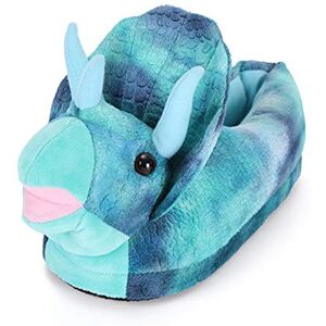 lulalula Pantoufles dinosaures pour enfants et adultes, animaux tricératops d'hiver en peluche chaussons chauds pour la maison, Tricératops bleu lac, Adult size - Publicité lulalula Pantoufles dinosaures pour enfants et adultes, animaux tricératops d'hiver en peluche chaussons chauds pour la maison, Tricératops bleu lac, Adult size - Publicité