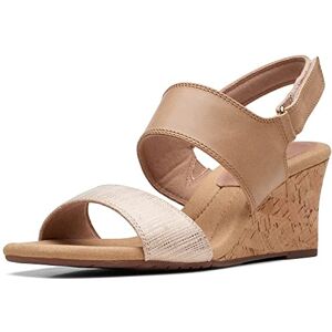 Clarks Sandales compensées Kyarra Faye pour femme, vert olive, Beige chaud Lea, 40 EU - Publicité Clarks Sandales compensées Kyarra Faye pour femme, vert olive, Beige chaud Lea, 40 EU - Publicité
