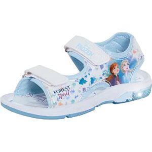 Disney Elsa Anna La Reine des Neiges 2 Sandales de sport lumineuses pour filles Chaussures d'été réglables avec lumières, blanc/bleu, 31 EU - Publicité Disney Elsa Anna La Reine des Neiges 2 Sandales de sport lumineuses pour filles Chaussures d'été réglables avec lumières, blanc/bleu, 31 EU - Publicité