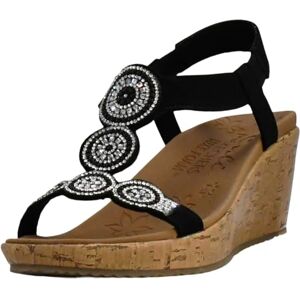 Skechers Women's Slingback Wedge Sandal, Black, 6.5 B (M) - Publicité Skechers Women's Slingback Wedge Sandal, Black, 6.5 B (M) - Publicité