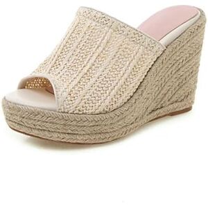 KRLZKID Pantoufles Espadrilles compensées à plateforme pour femmes Bout ouvert Confort décontracté d'été Sandales à talons hauts,Beige-34 - Publicité KRLZKID Pantoufles Espadrilles compensées à plateforme pour femmes Bout ouvert Confort décontracté d'été Sandales à talons hauts,Beige-34 - Publicité