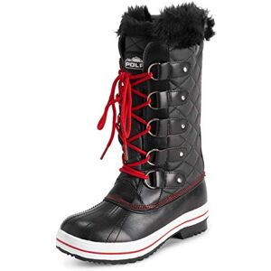 Polar Femmes Matelassée Grand Neige Imperméable L'hiver Fausse Fourrure Semelle En Caoutchouc Bottes Noir/Rouge UK7/EU40 YC0630 - Publicité Polar Femmes Matelassée Grand Neige Imperméable L'hiver Fausse Fourrure Semelle En Caoutchouc Bottes Noir/Rouge UK7/EU40 YC0630 - Publicité