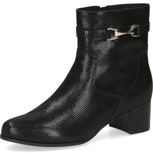 CAPRICE Bottines femme en cuir à talon bloc, Noir (Black Reptile), 36 EU - Publicité CAPRICE Bottines femme en cuir à talon bloc, Noir (Black Reptile), 36 EU - Publicité