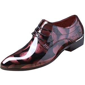 Gaorui Chaussures Derby à Lacets pour Homme Bout Pointu en Cuir synthétique Brillant, Rouge - Publicité Gaorui Chaussures Derby à Lacets pour Homme Bout Pointu en Cuir synthétique Brillant, Rouge - Publicité