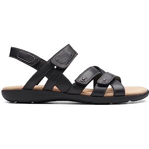 Clarks Sandales plates Elizabelle Gem pour femme, cuir noir, 43 EU - Publicité Clarks Sandales plates Elizabelle Gem pour femme, cuir noir, 43 EU - Publicité